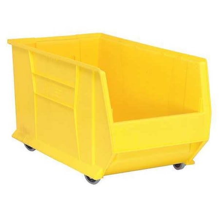 Mobile Storage Bin, Polypropylene/Polyethylene, Yellow, 15 in H, 16 1/2 in W, 29 7/8 in L MPN:QUS986MOBYL