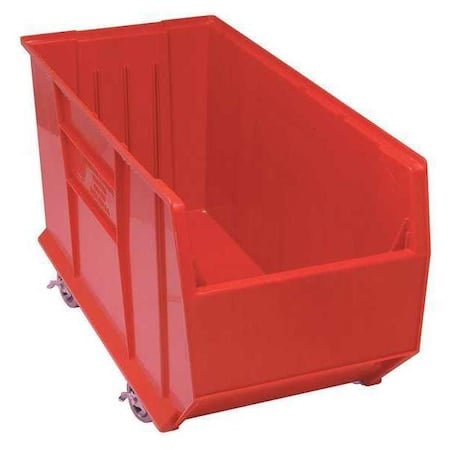 Mobile Storage Bin, Polypropylene, Red, 17 1/2 in H, 16 1/2 in W, 35 7/8 in L MPN:QUS994MOBRD