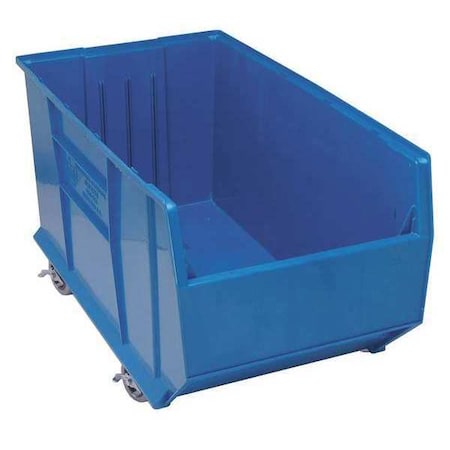 Mobile Storage Bin, Polypropylene, Blue, 17 1/2 in H, 19 7/8 in W, 35 7/8 in L MPN:QUS996MOBBL