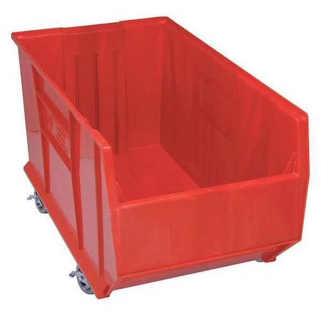 Mobile Storage Bin, Polypropylene, Red, 17 1/2 in H, 19 7/8 in W, 35 7/8 in L MPN:QUS996MOBRD
