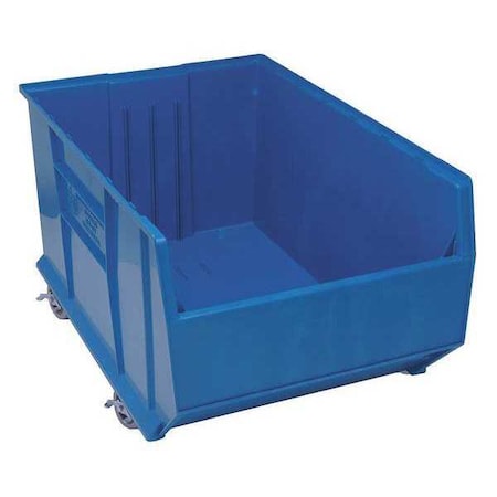 Mobile Storage Bin, Polypropylene, Blue, 17 1/2 in H, 23 7/8 in W, 35 7/8 in L MPN:QUS998MOBBL