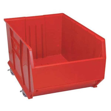 Mobile Storage Bin, Polypropylene, Red, 17 1/2 in H, 23 7/8 in W, 35 7/8 in L MPN:QUS998MOBRD