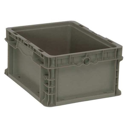 Solid & Stackable Straight Wall Storage Container, 3.7 gal, 12 in L x 15 in W x 7-1/2 in H, Gray MPN:RSO1215-7