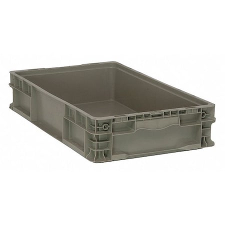 Solid & Stackable Straight Wall Storage Container, 5.2 gal, 24 in L x 15 in W x 5 in H, Gray MPN:RSO2415-5