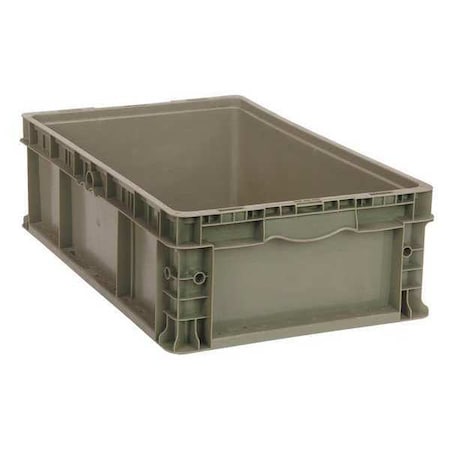 Solid & Stackable Straight Wall Storage Container, 10.5 gal, 24 in L x 15 in W x 9-1/2 in H, Gray MPN:RSO2415-9