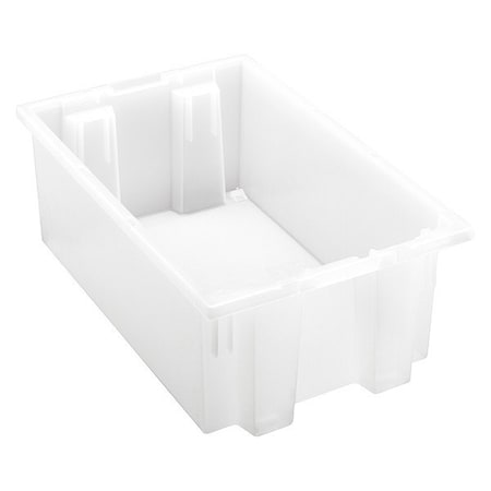 Stack & Nest Storage Container, 3.7 gal, 18 in L x 11 in W x 6 in H, Clear, Polypropylene MPN:SNT180CL