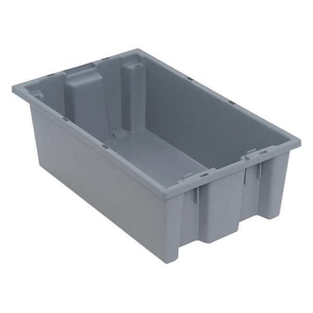 Stack & Nest Storage Container, 3.7 gal, 18 in L x 11 in W x 6 in H, Gray, Polyethylene MPN:SNT180GY