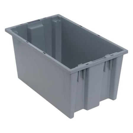 Stack & Nest Storage Container, 5.7 gal, 18 in L x 11 in W x 9 in H, Gray, Polyethylene MPN:SNT185GY