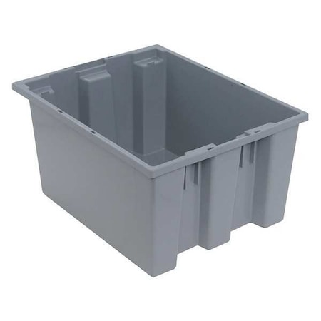Stack & Nest Storage Container, 9 gal, 19-1/2 in L x 15-1/2 in W x 10 in H, Gray, Polyethylene MPN:SNT190GY