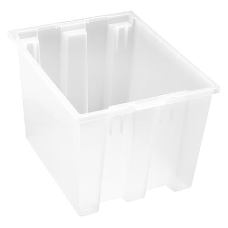 Stack & Nest Storage Container, 12.7 gal, 19-1/2 in L x 15-1/2 in W x 13 in H, Clear, Polypropylene MPN:SNT195CL