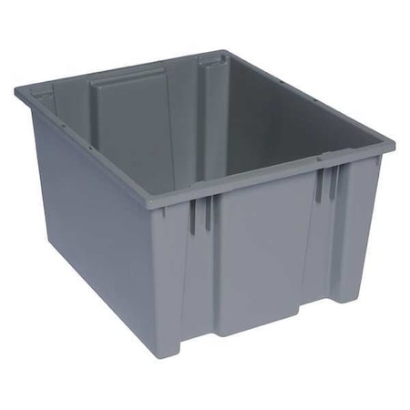Stack & Nest Storage Container, 12.7 gal, 19-1/2 in L x 15-1/2 in W x 13 in H, Gray, Polypropylene MPN:SNT195GY