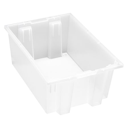 Stack & Nest Storage Container, 6 gal, 19-1/2 in L x 13-1/2 in W x 8 in H, Clear, Polypropylene MPN:SNT200CL