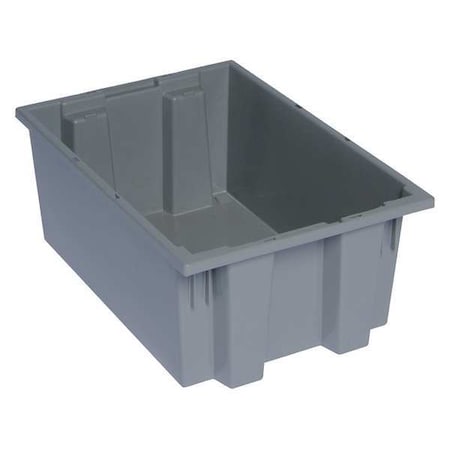 Stack & Nest Storage Container, 6 gal, 19-1/2 in L x 13-1/2 in W x 8 in H, Gray, Polyethylene MPN:SNT200GY