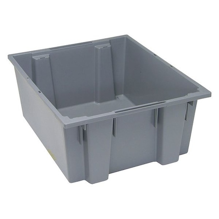 Stack & Nest Storage Container, 15 gal, 23-1/2 in L x 19-1/2 in W x 10 in H, Gray, Polypropylene MPN:SNT225GY