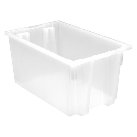 Stack & Nest Storage Container, 12.7 gal, 23-1/2 in L x 19-1/2 in W x 12 in H, Clear, Polypropylene MPN:SNT240CL