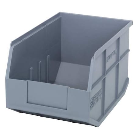 Shelf Storage Bin, Polypropylene, Gray, 7 in H, 8 1/4 in W, 12 in L MPN:SSB423GY