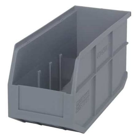 Shelf Storage Bin, Polypropylene, Gray, 7 in H, 6 in W, 14 in L MPN:SSB441GY