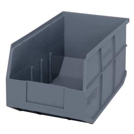 Shelf Storage Bin, Polypropylene, Gray, 7 in H, 8 1/4 in W, 14 in L MPN:SSB443GY