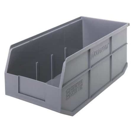 Shelf Storage Bin, Polypropylene, Gray, 7 in H, 8 1/4 in W, 18 in L MPN:SSB463GY