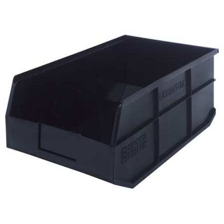 Shelf Storage Bin, Polypropylene, Black, 7 in H, 11 in W, 18 in L MPN:SSB465BK