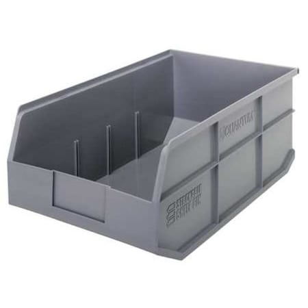 Shelf Storage Bin, Polypropylene, Gray, 7 in H, 11 in W, 18 in L MPN:SSB465GY