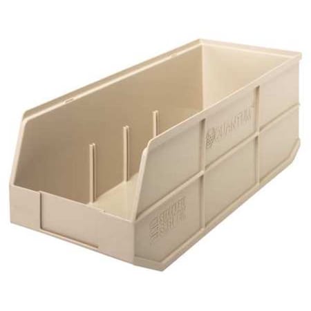 Shelf Storage Bin, Polypropylene, Ivory, 7 in H, 8 1/4 in W, 20 1/2 in L MPN:SSB483IV