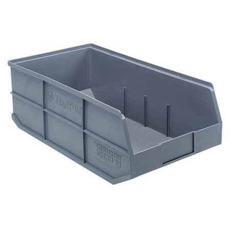 Shelf Storage Bin, Polypropylene, Gray, 7 in H, 11 in W, 20 1/2 in L MPN:SSB485GY