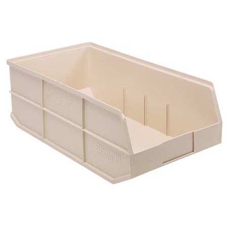 Shelf Storage Bin, Polypropylene, Ivory, 7 in H, 11 in W, 20 1/2 in L MPN:SSB485IV