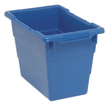 Cross Stack Storage Container, 5.5 gal, 17-1/4 in L x 11 in W x 12 in H, Blue, Polypropylene MPN:TUB1711-12BL