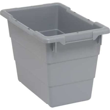 Cross Stack Storage Container, 5.5 gal, 17-1/4 in L x 11 in W x 12 in H, Gray, Polypropylene MPN:TUB1711-12GY