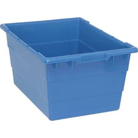 Cross Stack Storage Container, 14.4 gal, 23-3/4 in L x 17-1/4 in W x 12 in H, Blue, Polypropylene MPN:TUB2417-12BL