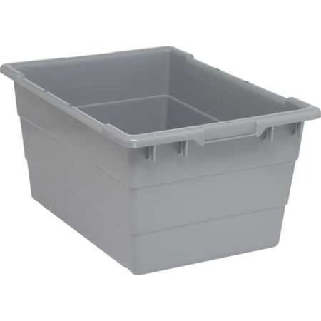 Cross Stack Storage Container, 14.4 gal, 23-3/4 in L x 17-1/4 in W x 12 in H, Gray, Polypropylene MPN:TUB2417-12GY