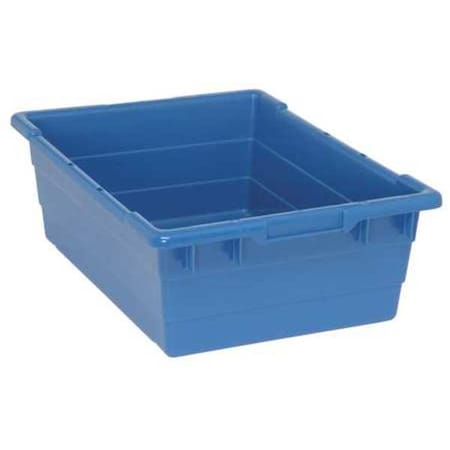 Cross Stack Storage Container, 9.8 gal, 23-3/4 in L x 17-1/4 in W x 8 in H, Blue, Polypropylene MPN:TUB2417-8BL