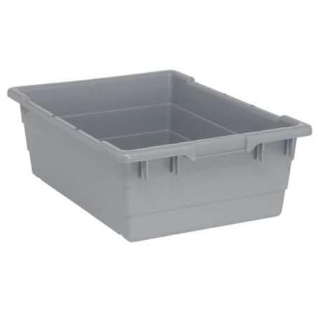 Cross Stack Storage Container, 9.8 gal, 23-3/4 in L x 17-1/4 in W x 8 in H, Gray, Polypropylene MPN:TUB2417-8GY