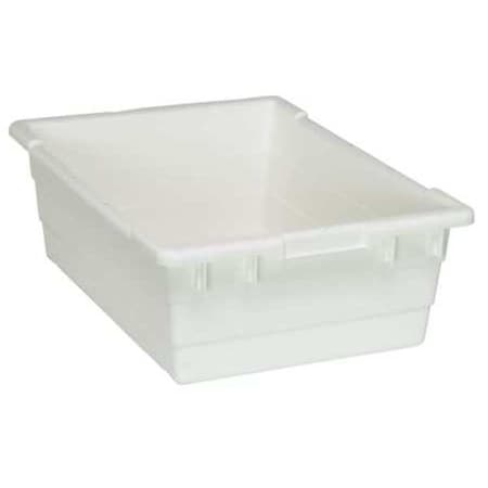 Cross Stack Storage Container, 9.8 gal, 23-3/4 in L x 17-1/4 in W x 8 in H, White, Polypropylene MPN:TUB2417-8WT