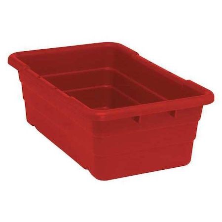 Cross Stack Storage Container, 9.8 gal, 25-1/8 in L x 16 in W x 8-1/2 in H, Red, Polypropylene MPN:TUB2516-8RD