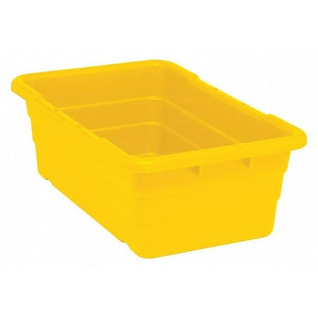 Cross Stack Storage Container, 9.8 gal, 25-1/8 in L x 16 in W x 8-1/2 in H, Yellow, Polypropylene MPN:TUB2516-8YL
