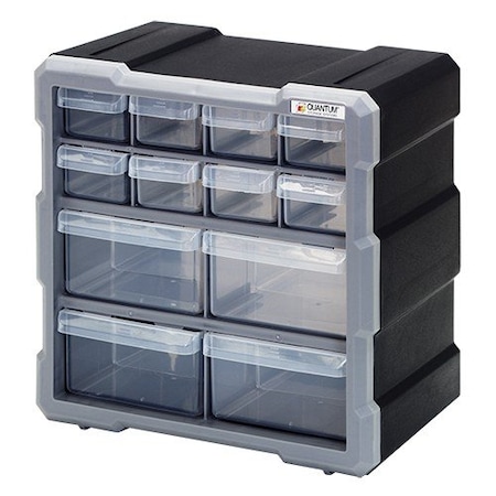 Cabinet With 12 Plastic Drawers, Black MPN:PDC-12BK