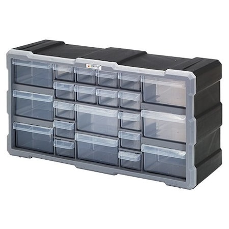 Cabinet With 22 Plastic Drawers, Black MPN:PDC-22BK