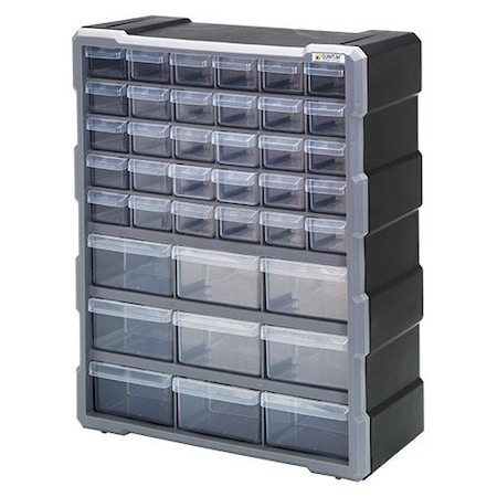 Cabinet With 39 Plastic Drawers, Black MPN:PDC-39BK