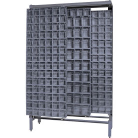Quantum Gondola Free Standing Slider System with 303 Tip Out Bins Gray QS-305306-52GY