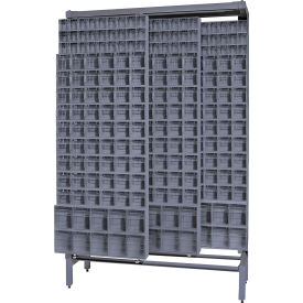 Quantum Gondola Free Standing Slider System with 364 Tip Out Bins Gray QS-569-56GY