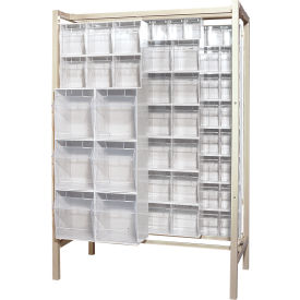 Quantum Gondola Free Standing Slider System with 101 Tip Out Bins White QS-BIG-101WT