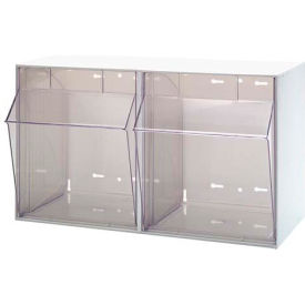 Quantum Tip Out Storage Bin QTB302 - 2 Compartments White QTB302WT