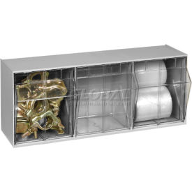 Quantum Tip Out Storage Bin QTB303 - 3 Compartments Gray QTB303GY