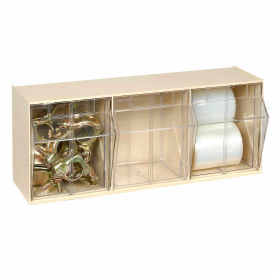 Quantum Tip Out Storage Bin QTB303 - 3 Compartments Ivory QTB303IV