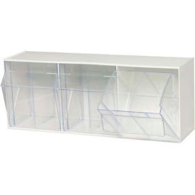 Quantum Tip Out Storage Bin QTB303 - 3 Compartments White QTB303WT
