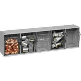 Quantum Tip Out Storage Bin QTB305 - 5 Compartments Gray QTB305GY