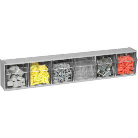 Quantum Tip Out Storage Bin QTB306 - 6 Compartments Gray QTB306GY