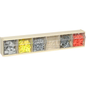 Quantum Tip Out Storage Bin QTB306 - 6 Compartments Ivory QTB306IV